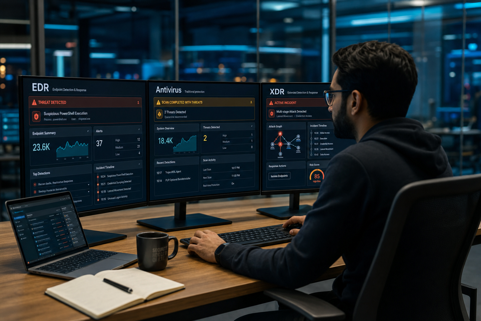 Wat is het verschil tussen EDR, antivirus en XDR, en wanneer is overstappen naar EDR echt zinvol?